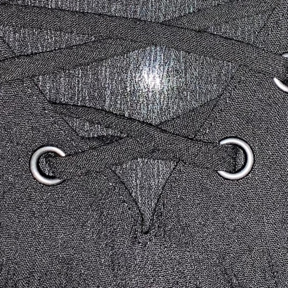 No Boundaries size M black BOHO lace up tier dress - Picture 7 of 16